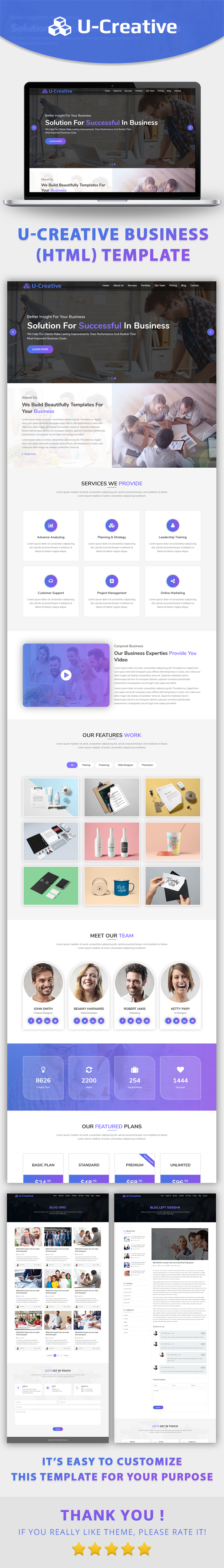 U-Creative - Onepage HTML Template
